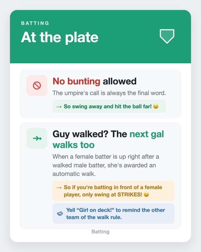 Rule card